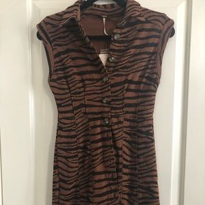 Free People size XS animal print vest/mini dress